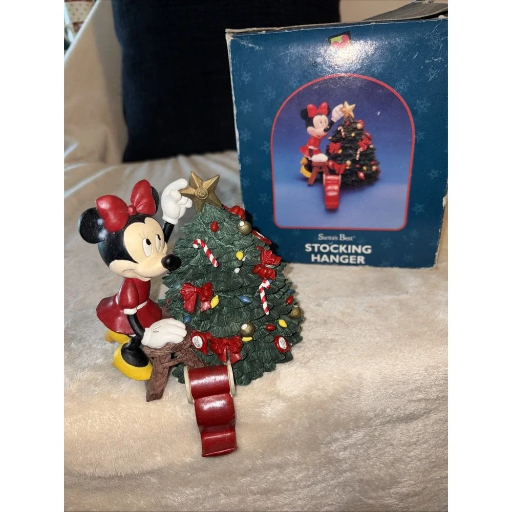 VTG Mickey Unlimited Santa's Best Stocking Hanger Minnie Mouse Christmas Tree